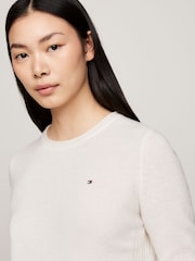 Tommy Hilfiger Cream Soft Wool Crew Neck Jumper - Image 4 of 4