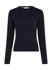 Tommy Hilfiger Blue Soft Wool Crew Neck Jumper - Image 9 of 9