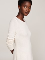 Tommy Hilfiger Soft Wool Flared Crew Neck Sweater Nude Dress - Image 3 of 5