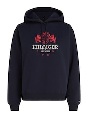 Tommy Hilfiger Regular Fit Blue Modern Varsity Crest Hoodie - Image 5 of 5