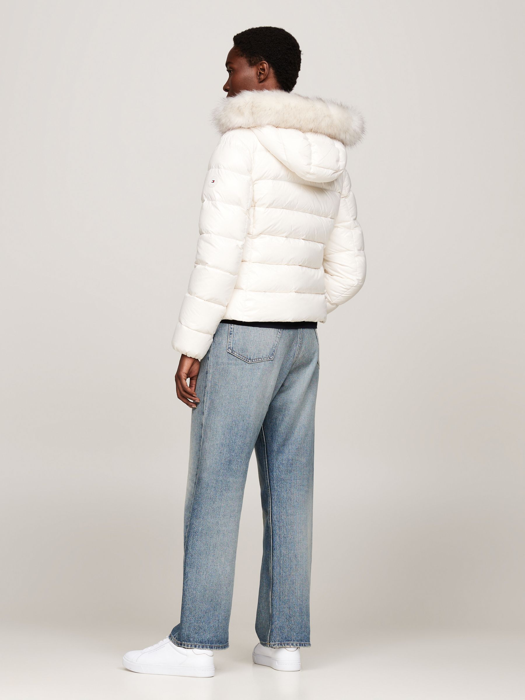 人気商品 Down Gloss Tyra Hilfiger Tommy Buy White Faux With Jacket ジャケット・アウター