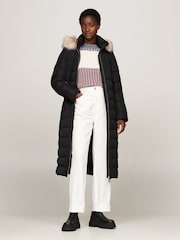 Tommy Hilfiger Heritage Down Tyra Maxi Black Jacket With Faux Fur - Image 1 of 5