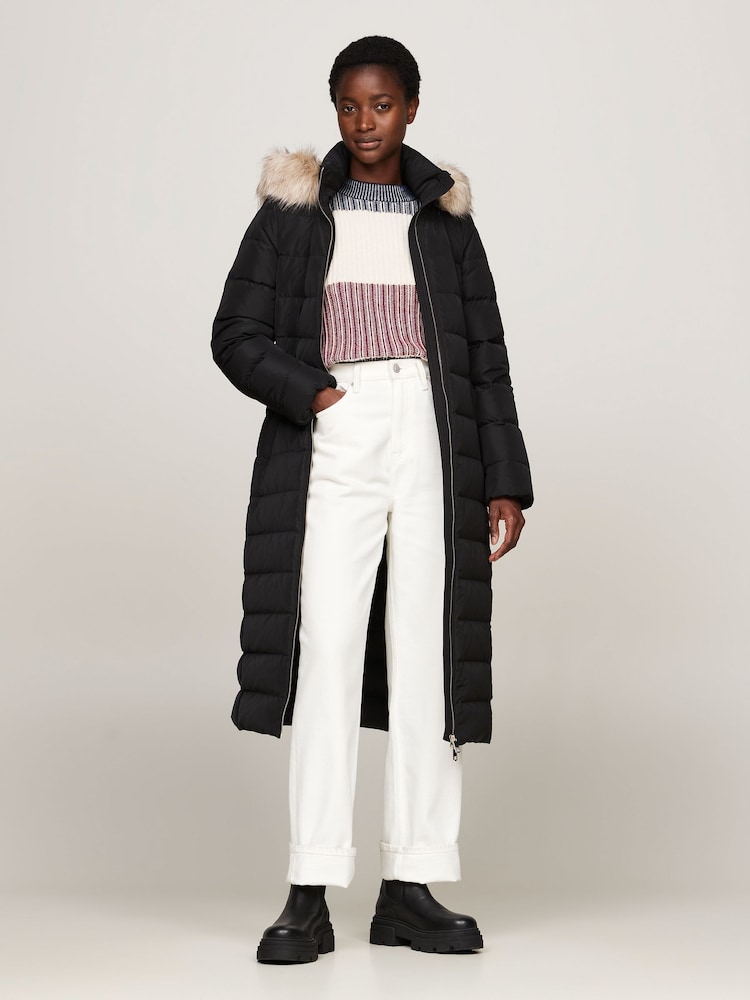 Tommy Hilfiger Heritage Down Tyra Maxi Black Jacket With Faux Fur - Image 1 of 5