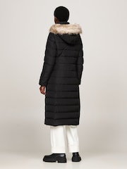 Tommy Hilfiger Heritage Down Tyra Maxi Black Jacket With Faux Fur - Image 2 of 5