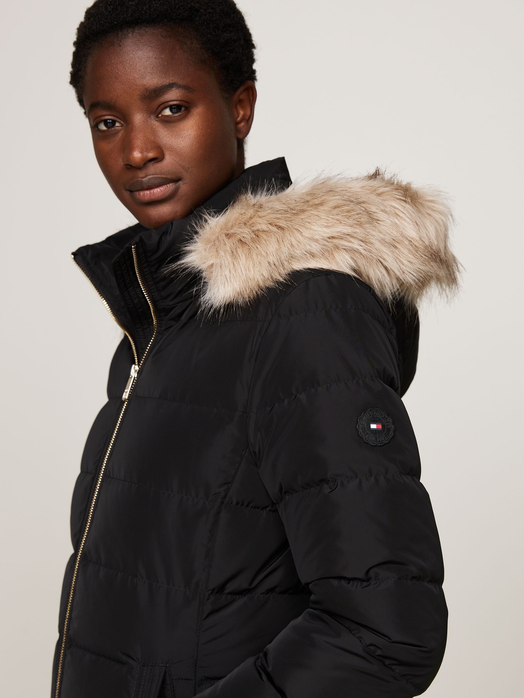 Buy Tommy Hilfiger Heritage Down Tyra Maxi Black Jacket With Faux