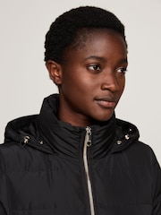 Tommy Hilfiger Heritage Down Tyra Maxi Black Jacket With Faux Fur - Image 4 of 5