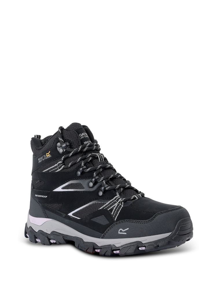 Regatta Black Womens Holcombe III Mid Waterproof Walking Boots - Image 2 of 6
