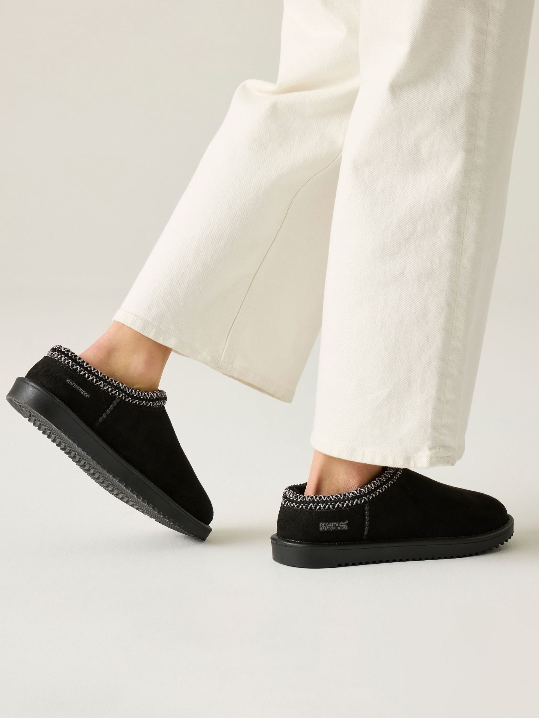 Buy Regatta Black Risley Mule WP Waterproof Faux Fur Mules from