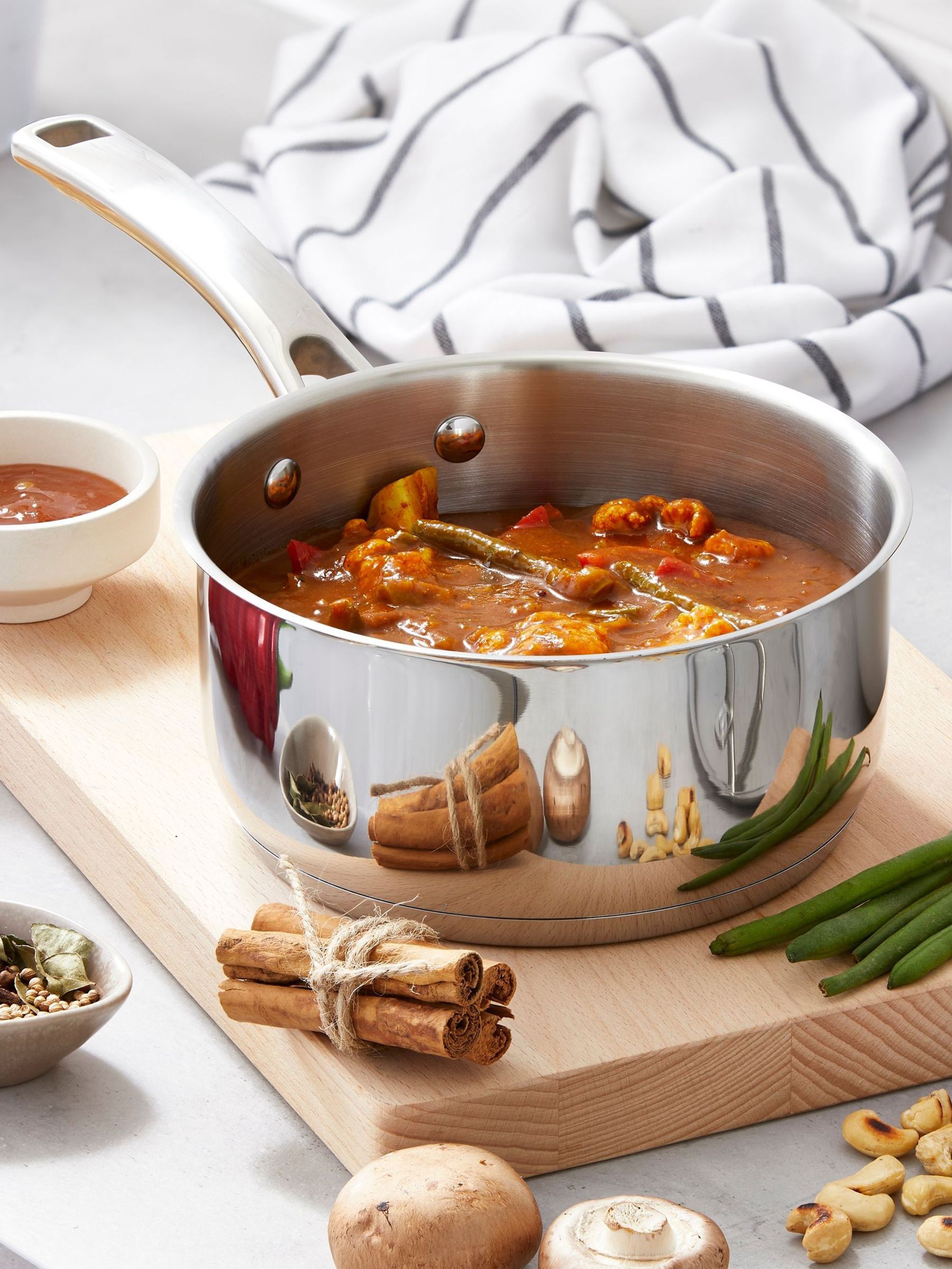 Sur La Table 16cm Saucepan, Riveted Steel Handle and Lid, Induction Compatible, Stainless Steel, SLT900221 - Image 3