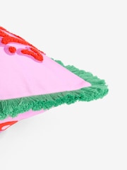 Eleanor Bowmer Who Rules The World Girls Embroidered Fringe Slogan Cushion - Image 6 of 6