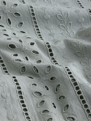 Green 100% Cotton Textured Broderie Short Sleeve Shirt - Image 5 of 5