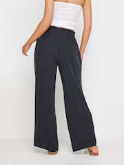 PixieGirl Petite Black Acid Wash Wide Leg 100% Cotton Trousers - Image 3 of 5