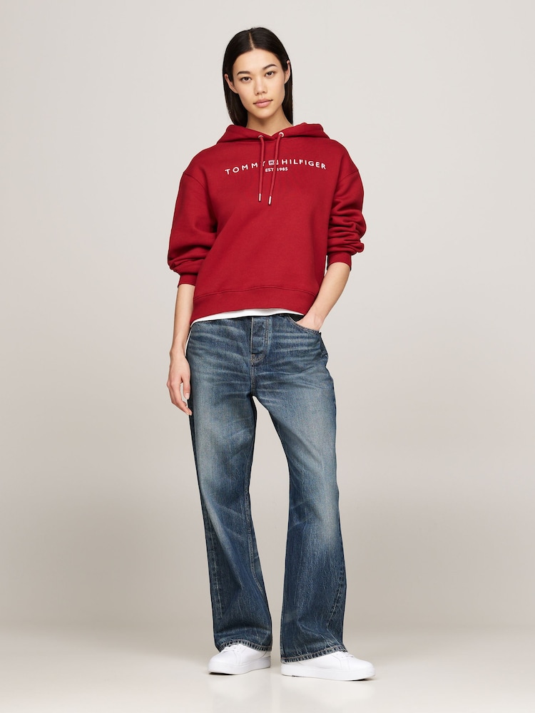 Tommy Hilfiger Red Regular Fit Modern Hoodie - Image 2 of 5