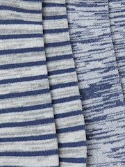FatFace Grey Striped Trainer Socks 2 Pack - Image 2 of 2