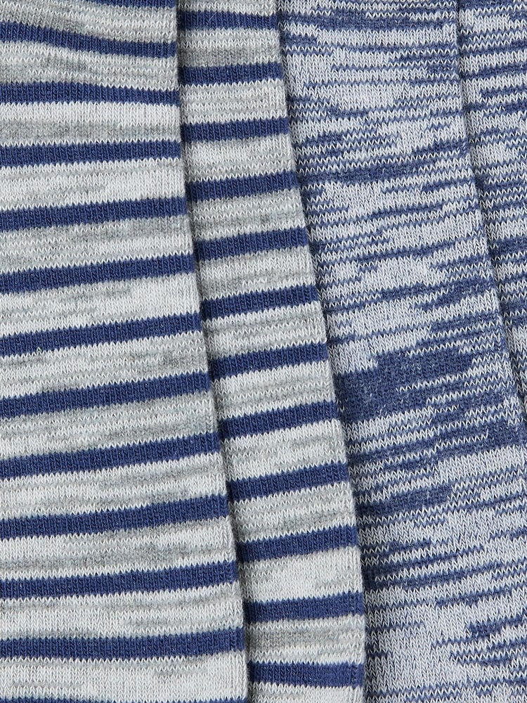 FatFace Grey Striped Trainer Socks 2 Pack - Image 2 of 2