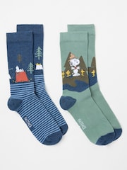 FatFace Multi 2 Pairs of Snoopy Socks - Image 1 of 2