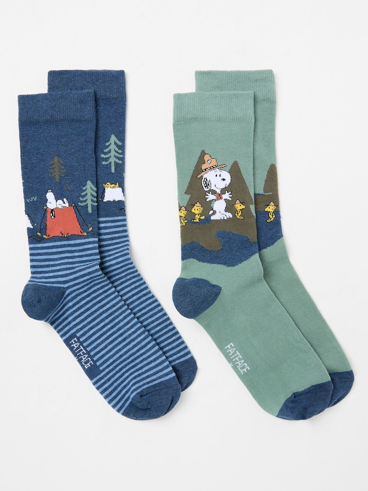 FatFace Multi 2 Pairs of Snoopy Socks - Image 1 of 2 FatFace Multi 2 Pairs of Snoopy Socks - Image 1 of 2