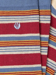 FatFace Blue & Red Men's Striped Socks - Image 2 of 2