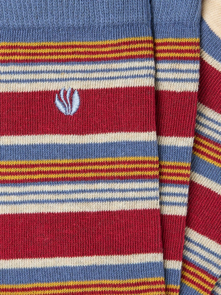 FatFace Blue & Red Men's Striped Socks - Image 2 of 2