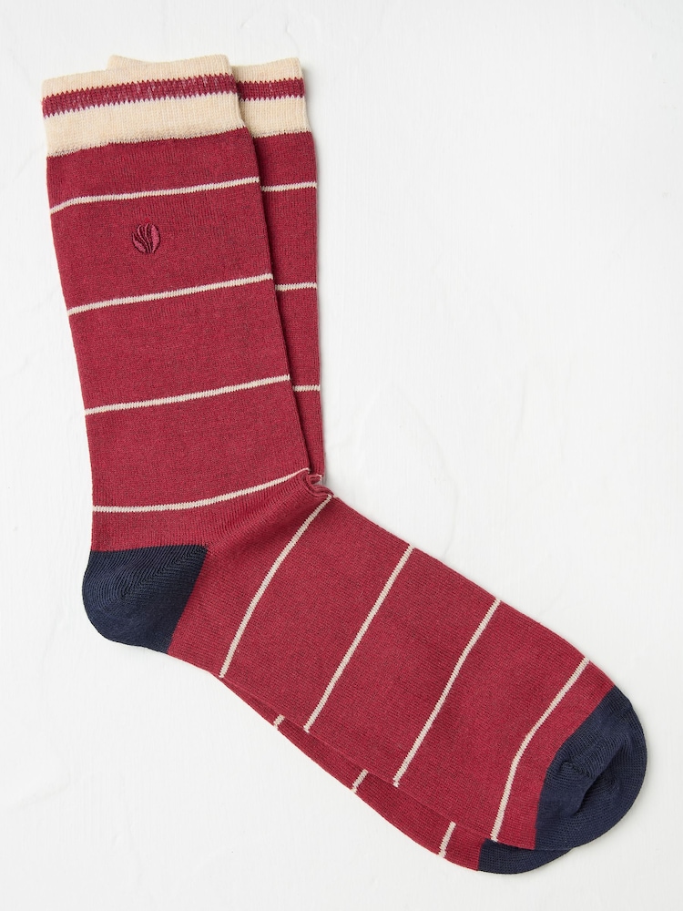 FatFace Red Men's Striped Socks - Image 1 of 2