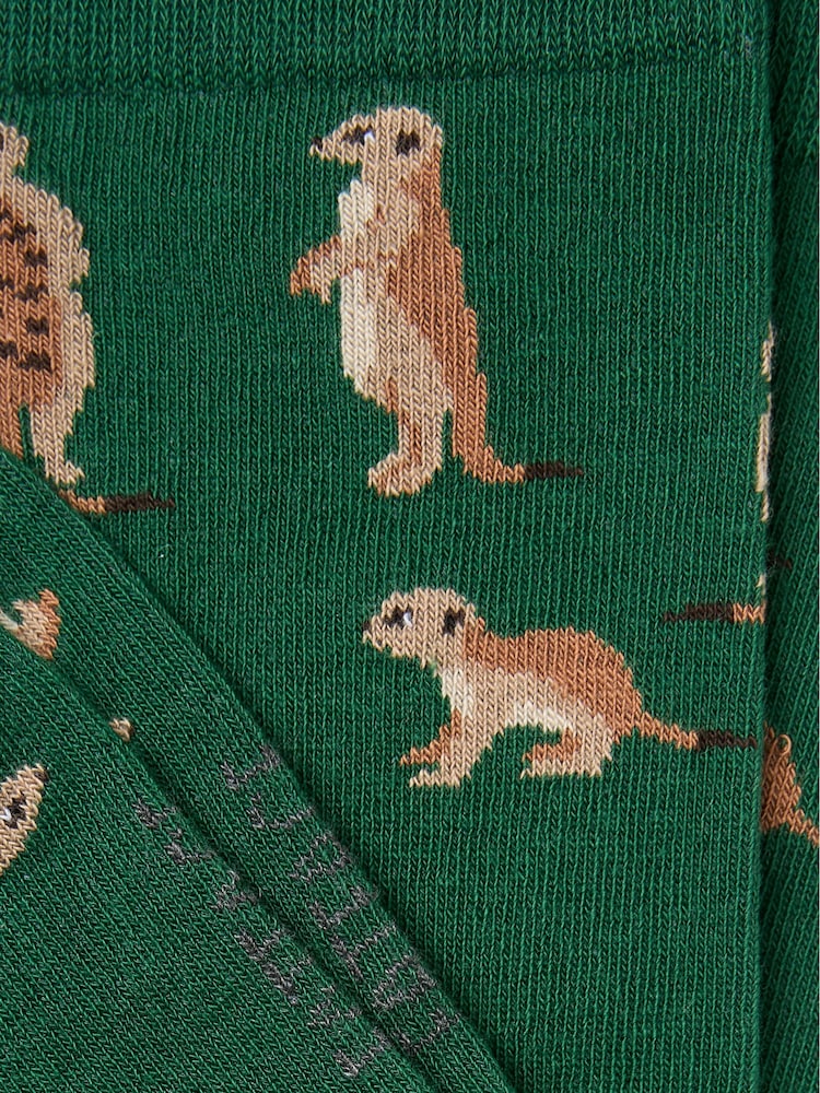 FatFace Green Meercat Socks - Image 2 of 2
