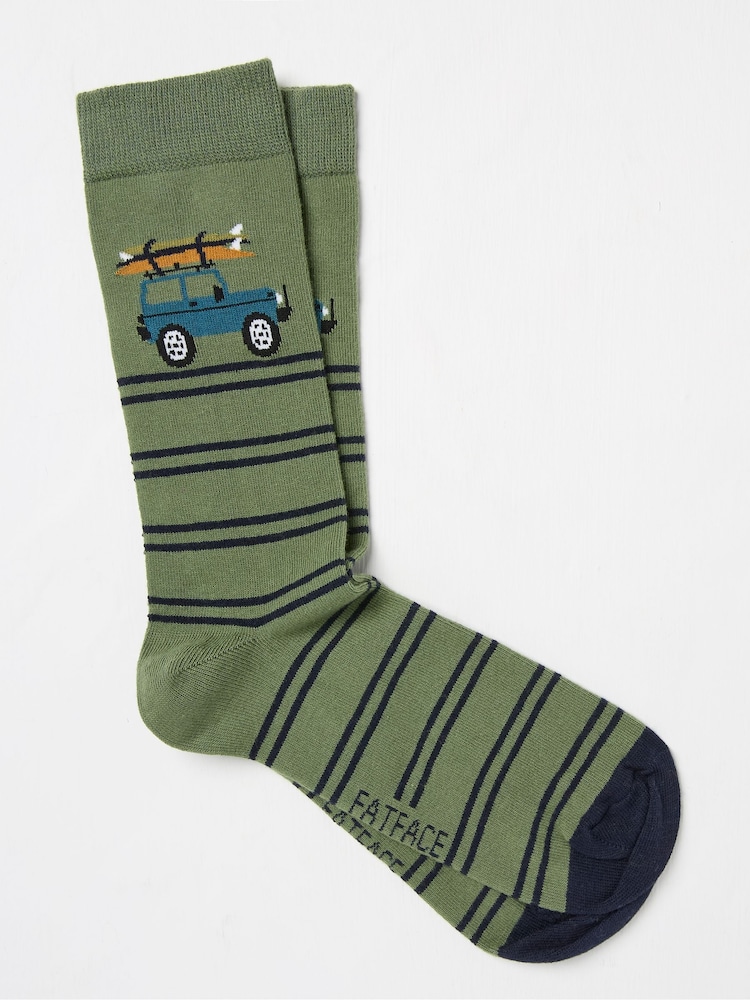 FatFace Green Men's Off Roader Socks - Image 1 of 2