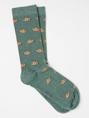 FatFace Green Clown Fish Socks - Image 1 of 2