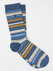 FatFace Blue & Yellow Men's Striped Socks - Image 1 of 2