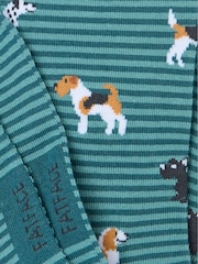 FatFace Teal Blue Dogs Men's Socks - Image 2 of 2