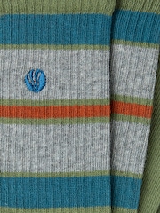 FatFace Green Men's Striped Ribbed Socks - Image 2 of 2