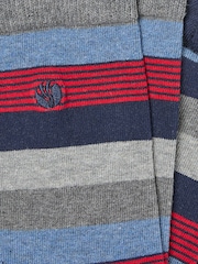 FatFace Grey & Blue Stripe Men's Striped Socks - Image 2 of 2