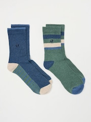 FatFace Green 2 Pairs of Sport Socks - Image 1 of 2