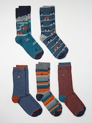 FatFace Multi Off Roader 5 Pack Men's Socks - Image 2 of 2