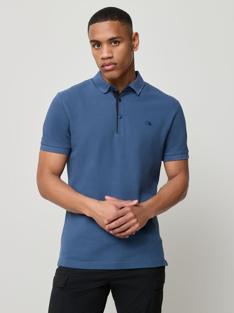 The North Face Blue 100% Cotton Premium Pique Polo Shirt - Image 1 of 4