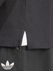 adidas Originals Black/White Adicolor Rugby Polo Shirt - Image 6 of 7