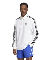 branco/preto - Camisa Polo Rugby Adidas Original Adicolor - Imagem 1 de 7