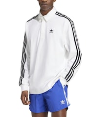 branco/preto - Camisa Polo Rugby Adidas Original Adicolor - Imagem 2 de 7