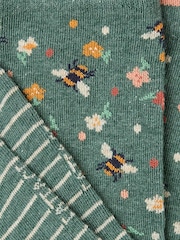 FatFace Green Bee Floral Socks - Image 2 of 2