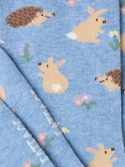 FatFace Blue Bunny & Hedgehog Women's Socks - Image 2 of 2
