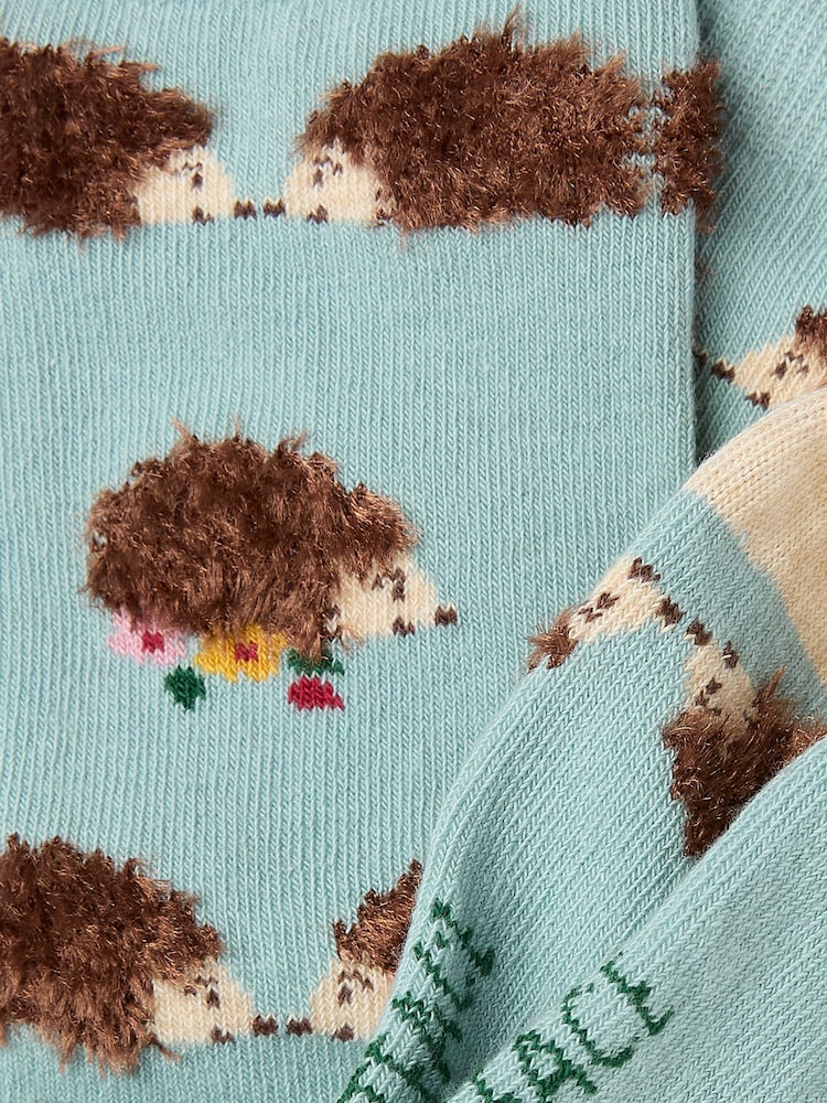 FatFace Blue Fluffy Hedgehog Women's Socks - Image 2 of 2