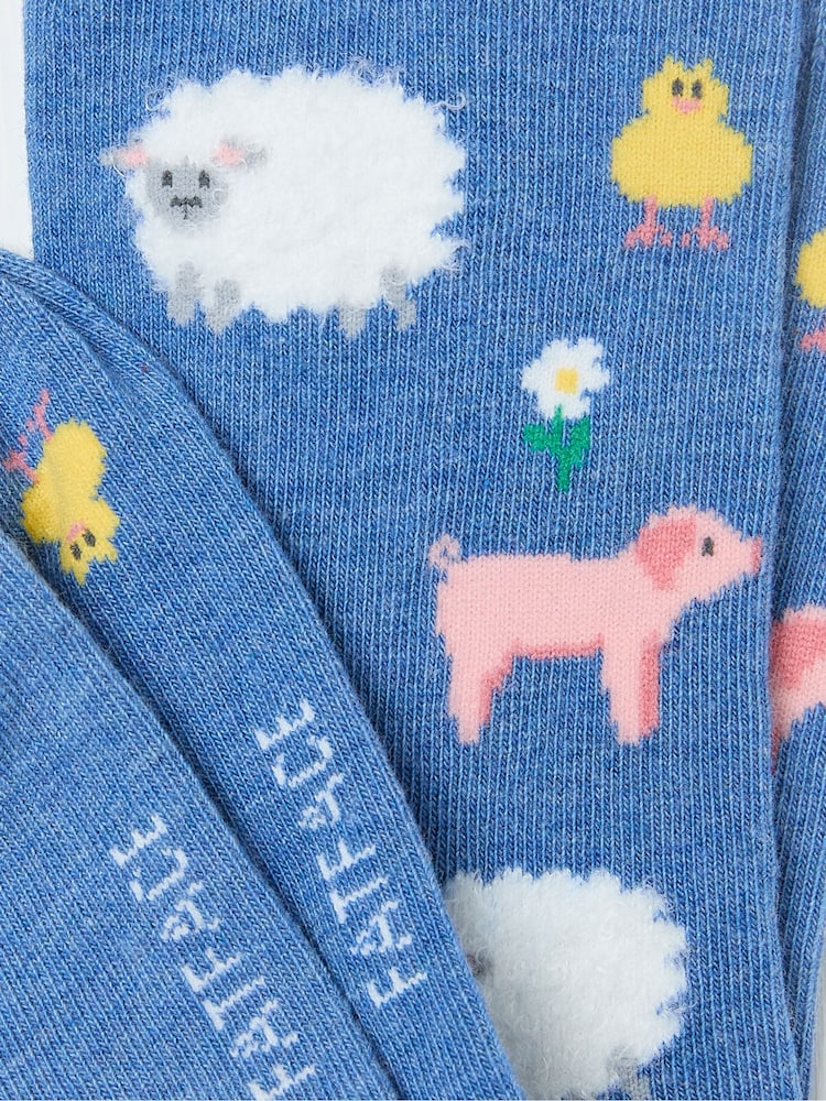 FatFace Blue Farm Animals Women's Socks - Image 2 of 2