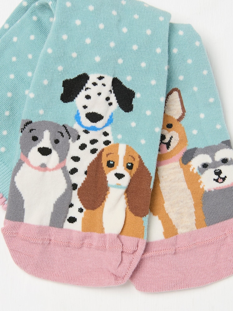 FatFace Teal Blue Dogs Women's Socks - Image 2 of 2