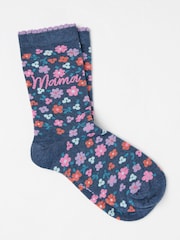 FatFace Navy Blue Floral Mama Women's Socks - Image 1 of 2
