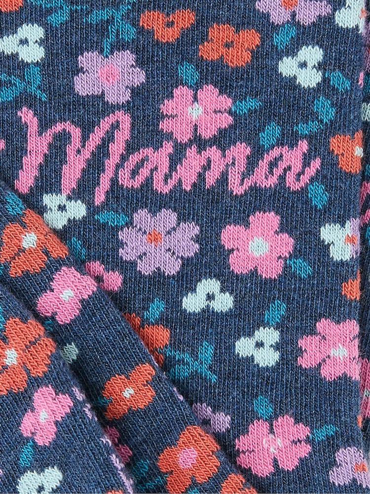 FatFace Navy Blue Floral Mama Women's Socks - Image 2 of 2