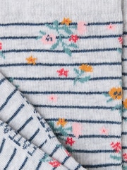 FatFace Grey Stripe Floral Women's Socks - Image 2 of 2
