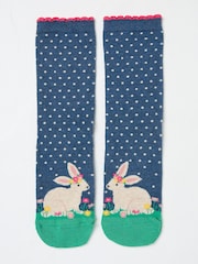 FatFace Navy Blue Bunny Women's Socks - Image 1 of 2