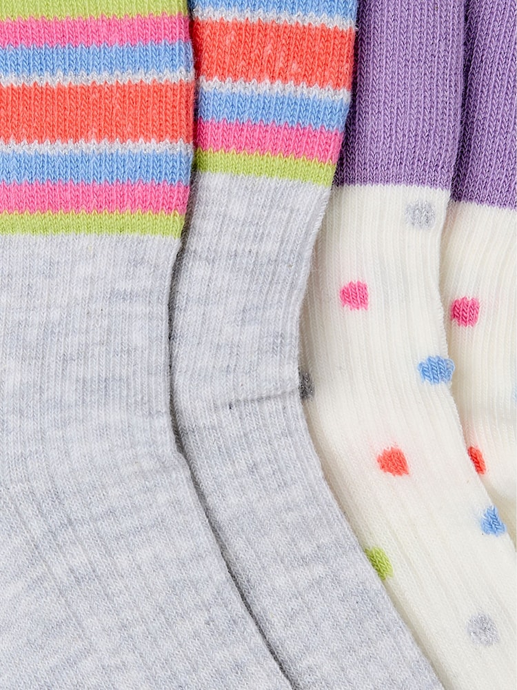 Blanco y gris con lunares - Pack de 2 pares de calcetines tobilleros para mujer de FatFace - Imagen 2 de 2 Blanco y gris con lunares - Pack de 2 pares de calcetines tobilleros para mujer de FatFace - Imagen 2 de 2