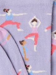 FatFace Lilac Purple Yoga Women's Socks - Image 2 of 2
