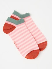 FatFace Pink Stripe Women's Trainer Socks - Image 1 of 2