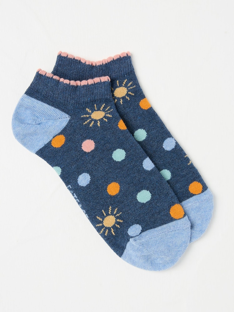 FatFace Navy Blue Spot Women's Trainer Socks - Image 1 of 2 FatFace Navy Blue Spot Women's Trainer Socks - Image 1 of 2